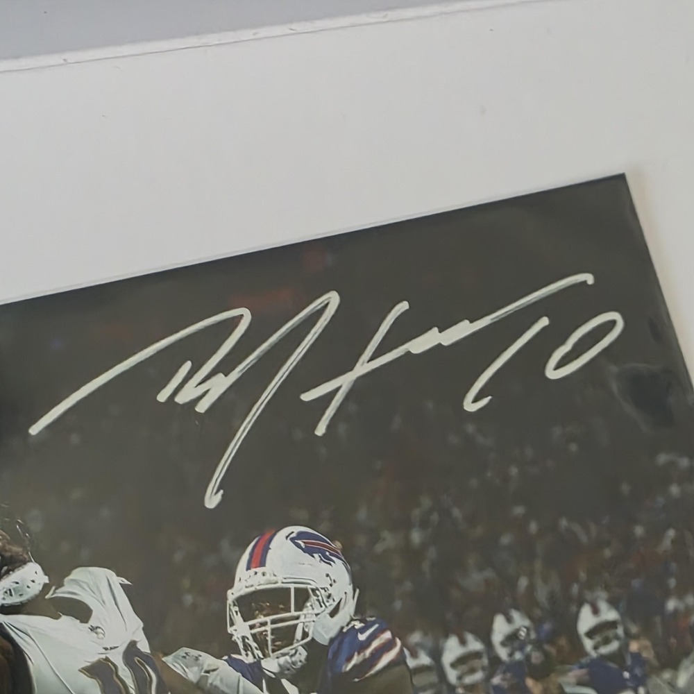 Baltimore Vs Buffalo Signed Photo Autograph Football Action Catch NFL "Reprint" - Picture 3 of 3
